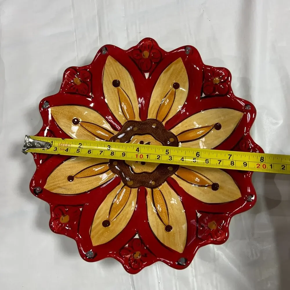 Pier 1 Carynthum Earthenware Plate 8 Inch Handcrafted Floral Dessert Dish